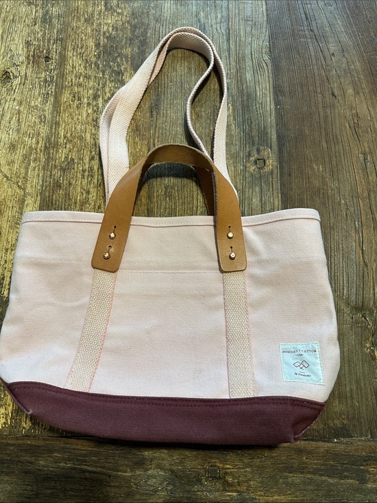 Immodest Cotton Handbags - IMMODEST COTTON pink canvas tote bag
